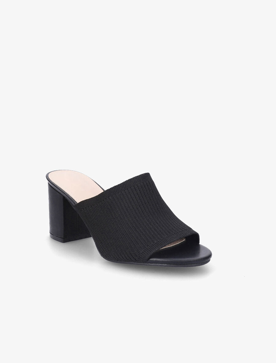 Mules basiques en tissu - Noir - 2