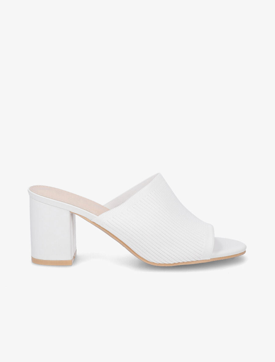 Mules basiques en tissu - Blanc - 1