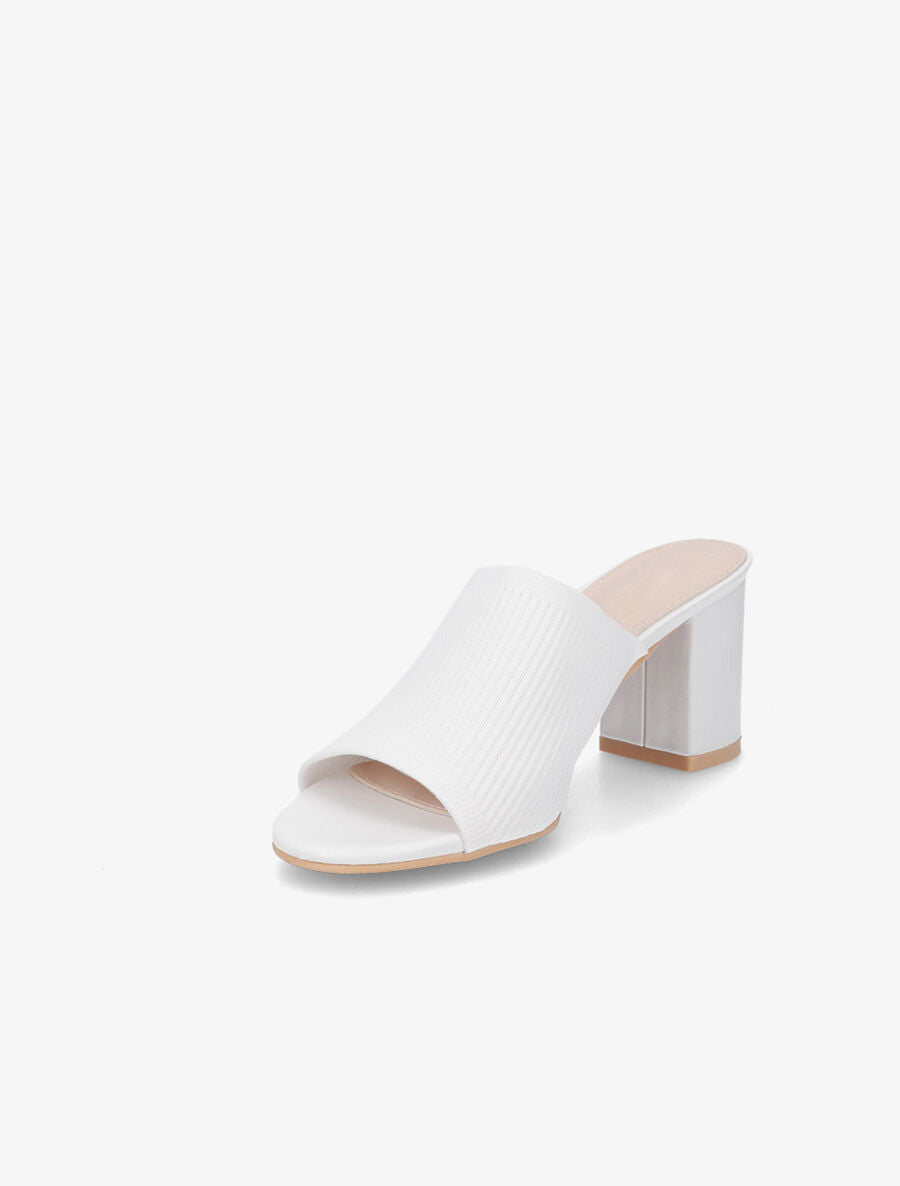 Mules basiques en tissu - Blanc - 3