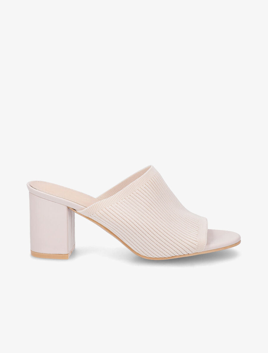 Mules basiques en tissu - Beige - 5