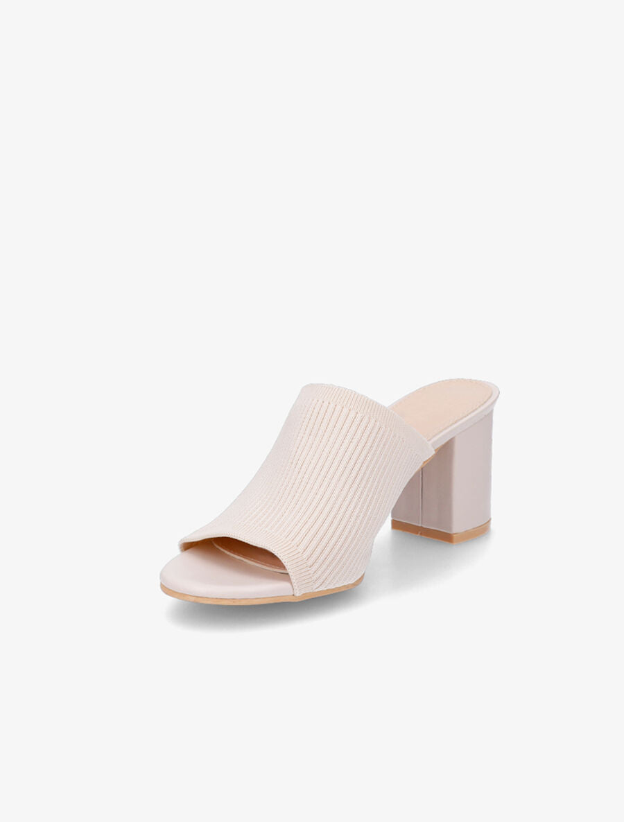 Mules basiques en tissu - Beige - 3