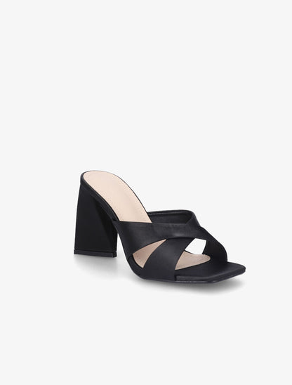 Mules à talon triangulaire - Noir - 2