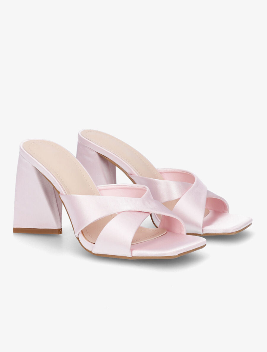 Mules à talon triangulaire - Rose - 4