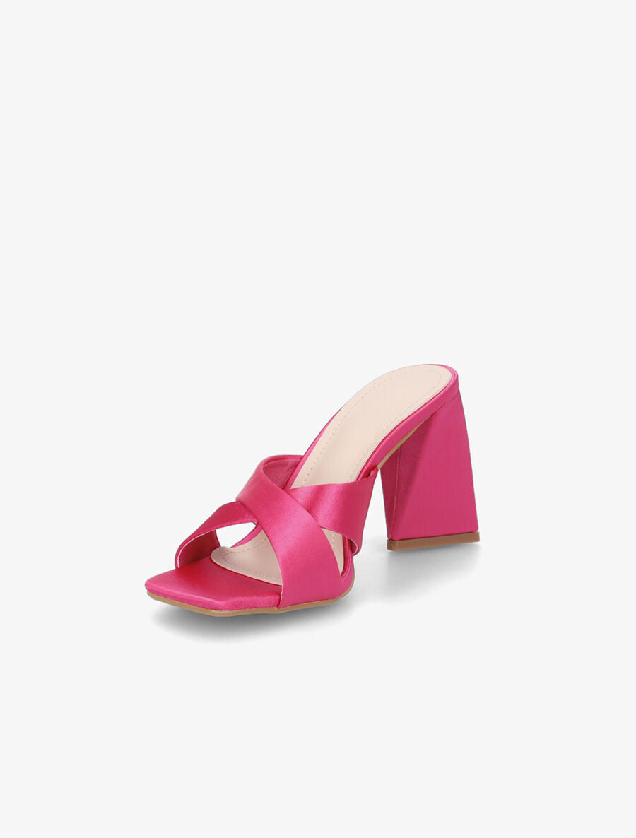 Mules à talon triangulaire - Fushia - 3