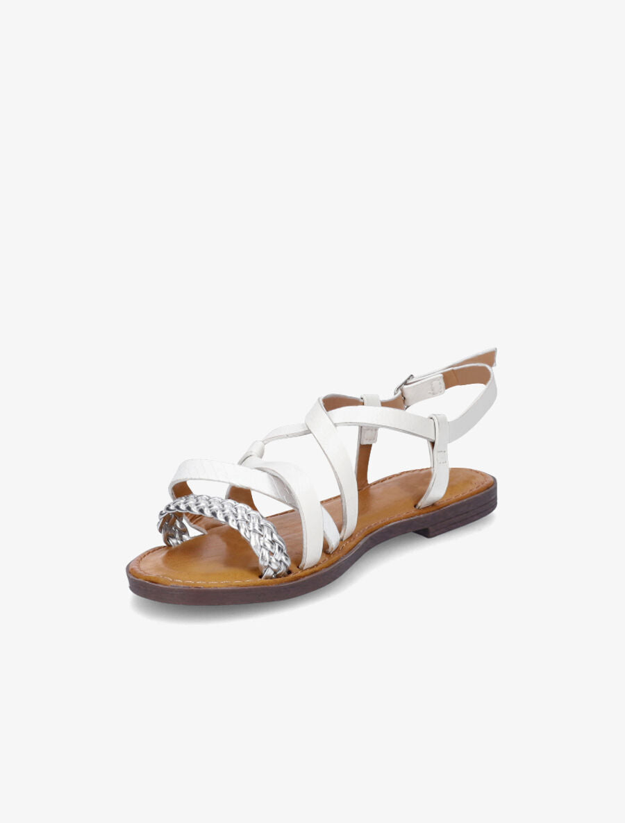 Nu-pieds croisés à tresse - Blanc - 3