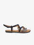 Nu-pieds croisés à tresse - Noir - 1