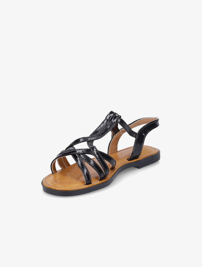 Nu-pieds vernis entrelacés - Noir - 3