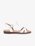 Nu-pieds en T en simili texturé - Blanc - 1