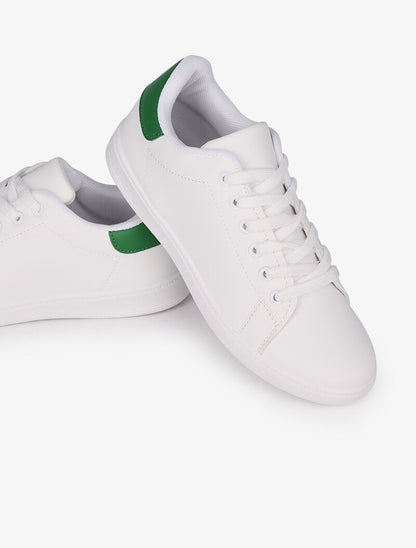 Sneakers à contrefort contrastant - Vert - 4