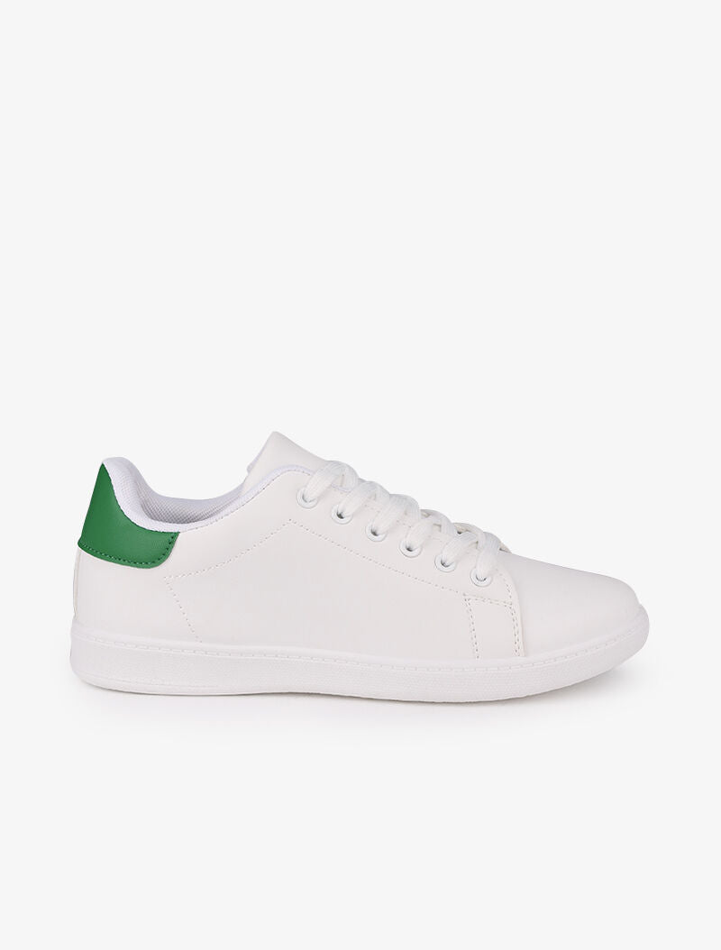 Sneakers à contrefort contrastant - Vert - 1