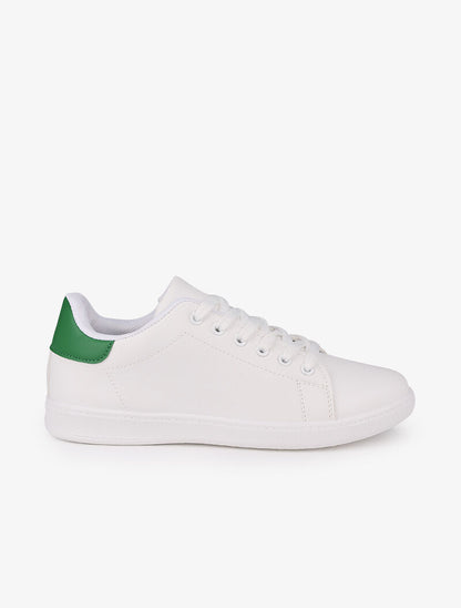 Sneakers à contrefort contrastant - Vert - 1