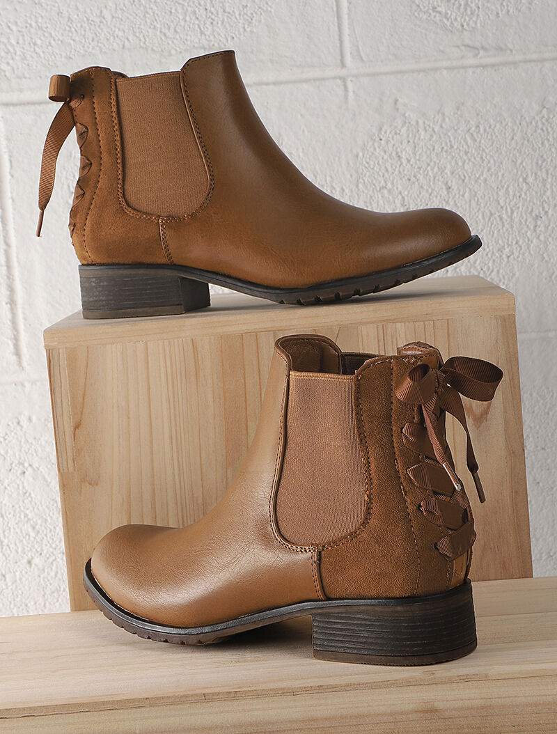 Chelsea boots à contrefort corsage - Camel - 1