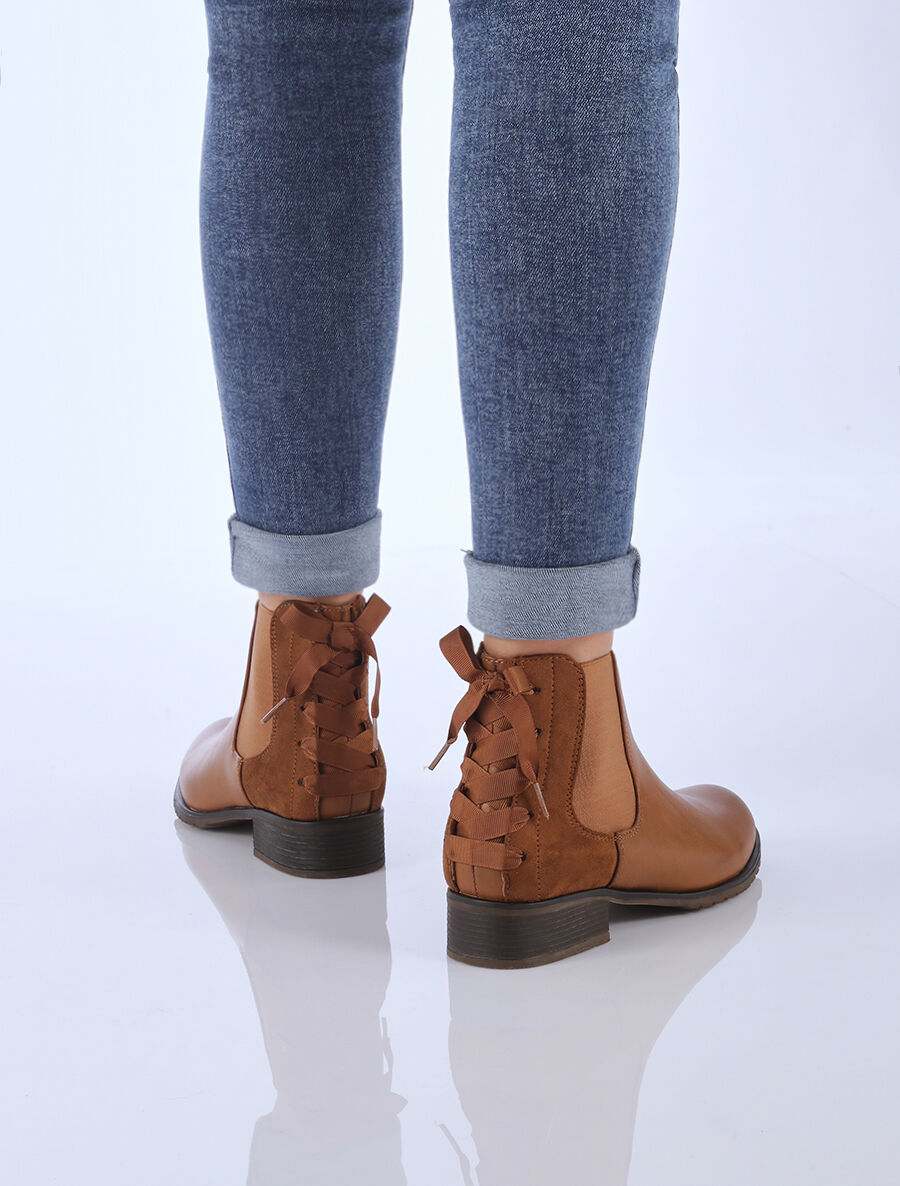 Chelsea boots à contrefort corsage - Camel - 7