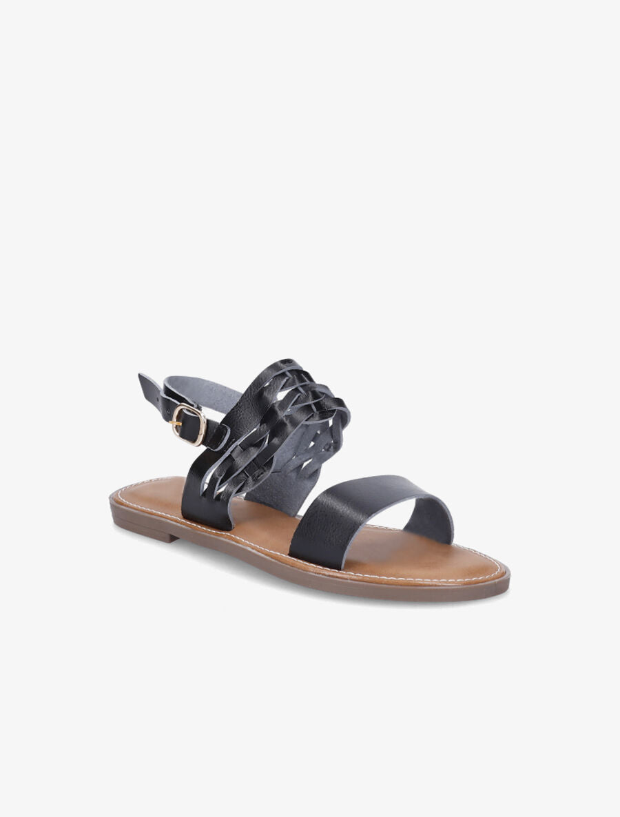 Nu-pieds classiques en simili - Noir - 2