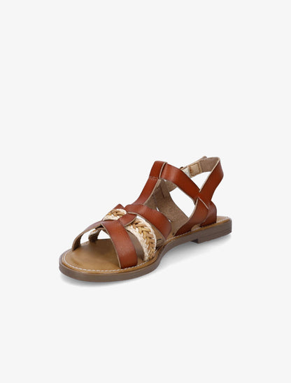 Nu-pieds en simili à tresse - Marron - 3