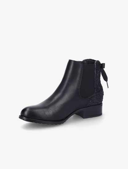 Chelsea boots à contrefort pailleté à corsage - Noir - 4