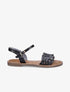 Nu-pieds tressés en simili - Noir - 1