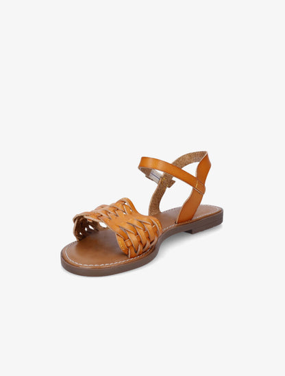 Nu-pieds tressés en simili - Ocre - 3