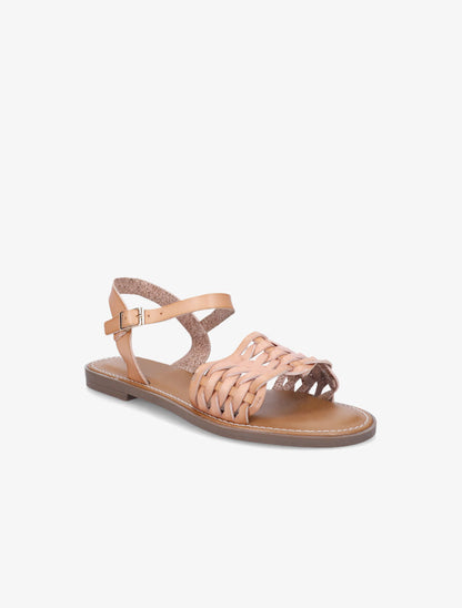 Nu-pieds tressés en simili - Rose - 2