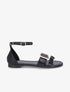 Nu-pieds en simili double boucles - Noir - 5
