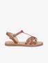 Nu-pieds croisés effet croco - Camel - 5