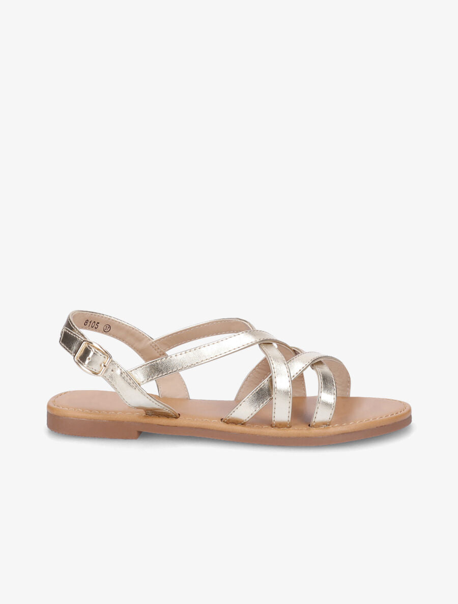 Nu-pieds brides entrelacées - Or - 5