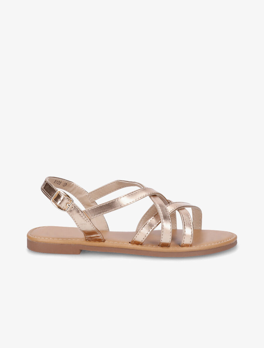 Nu-pieds brides entrelacées - Rose gold - 5