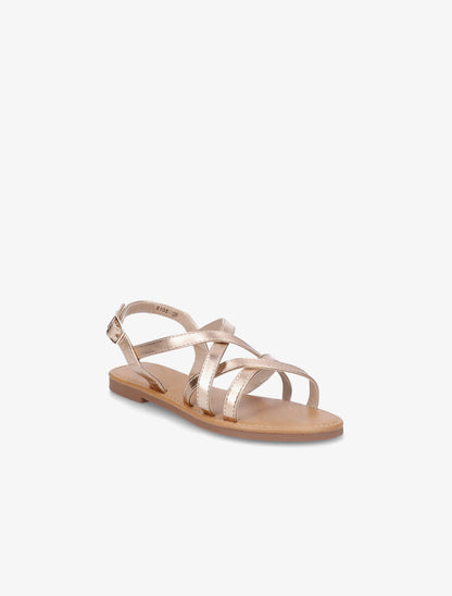 Nu-pieds brides entrelacées - Rose gold - 2