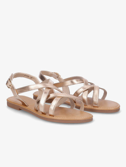 Nu-pieds brides entrelacées - Rose gold - 4