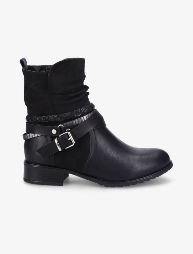 Bottines à brides stylisées - Noir - 2