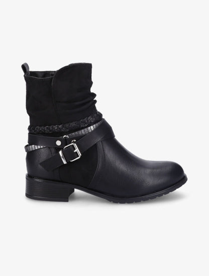 Bottines à brides stylisées - Noir - 2