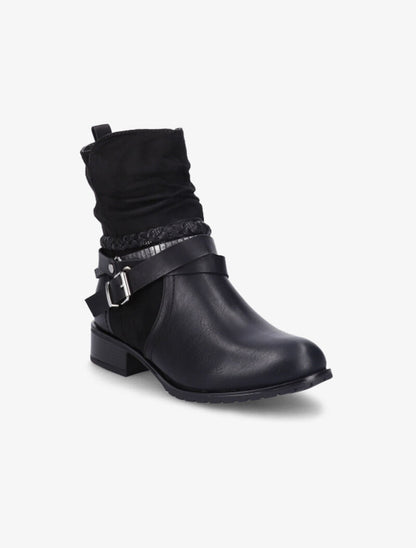 Bottines à brides stylisées - Noir - 3