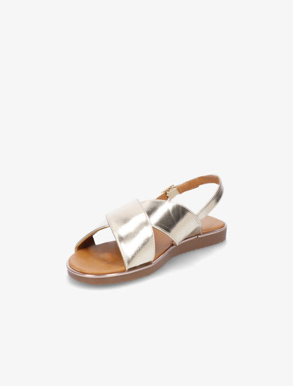 Nu-pieds croisés en simili - Or - 3