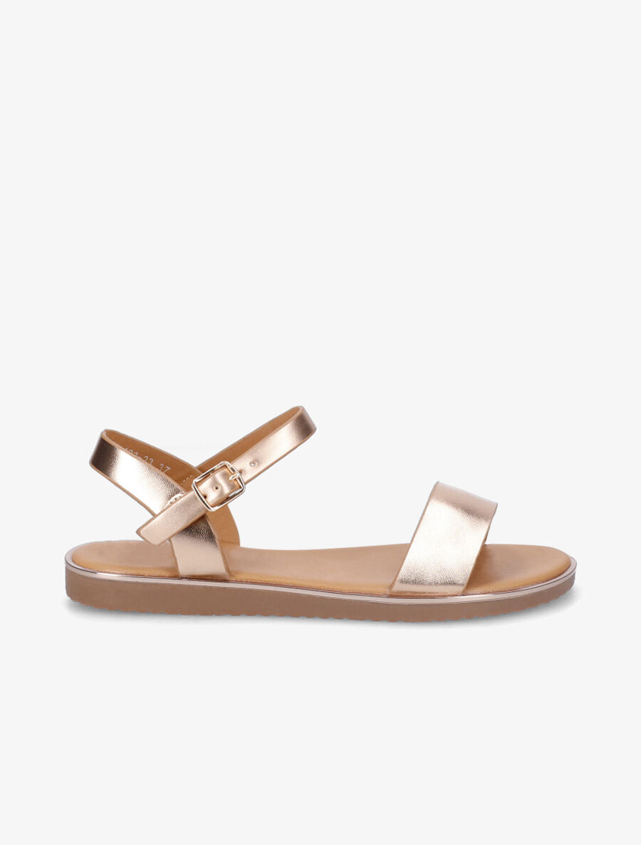 Nu-pieds basiques en simili - Rose gold - 1