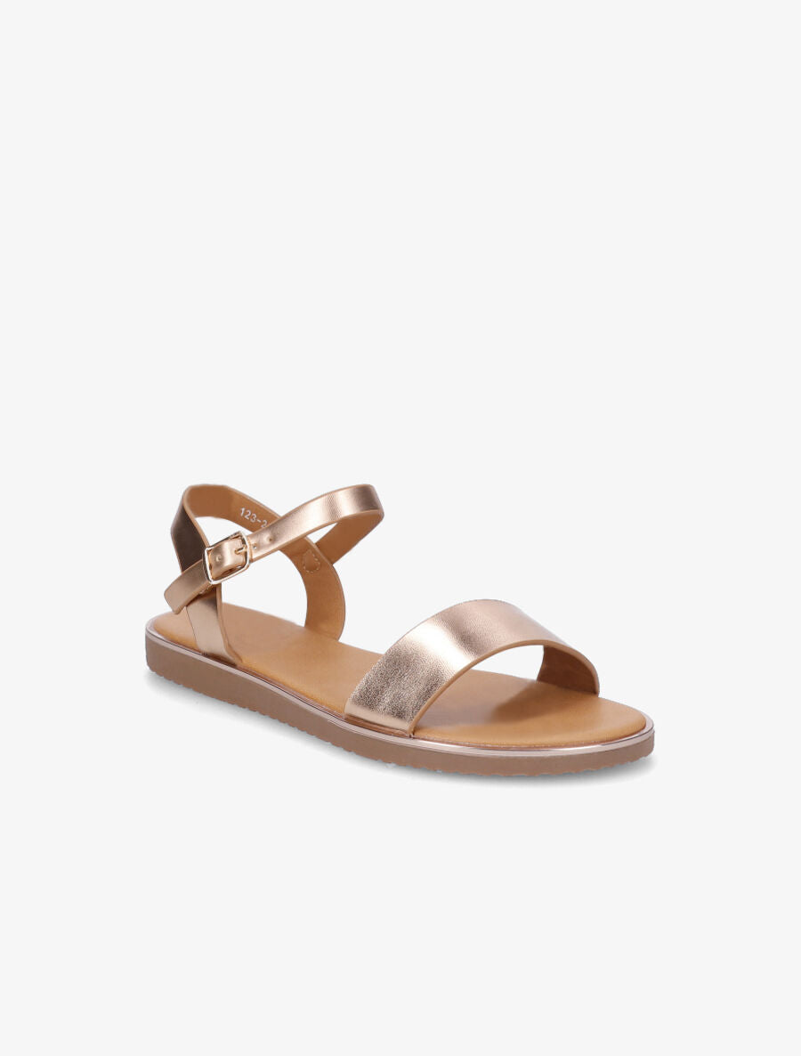 Nu-pieds basiques en simili - Rose gold - 2