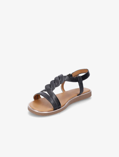 Nu-pieds en simili torsadé - Noir - 3