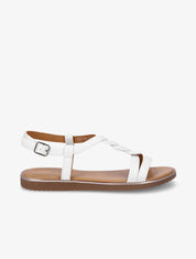 Nu-pieds en simili torsadé - Blanc - 1