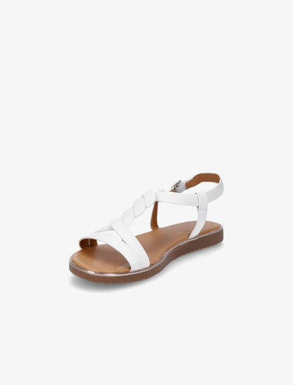 Nu-pieds en simili torsadé - Blanc - 3