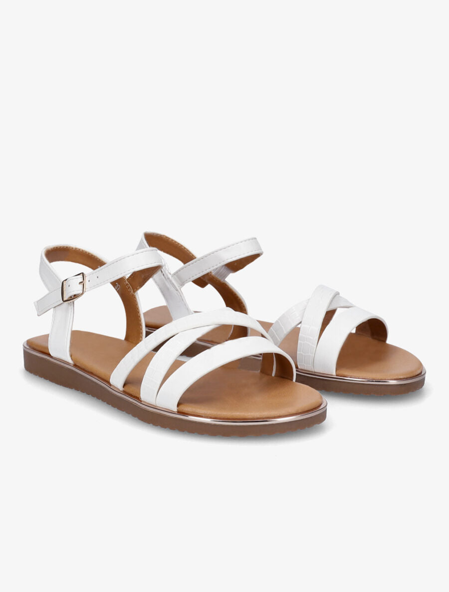 Nu-pieds croco irisés - Blanc - 4