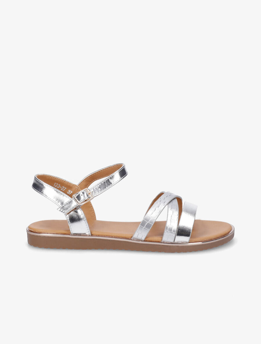 Nu-pieds croco irisés - Argent - 1