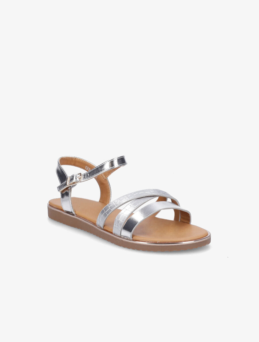 Nu-pieds croco irisés - Argent - 2