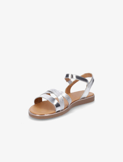 Nu-pieds croco irisés - Argent - 3
