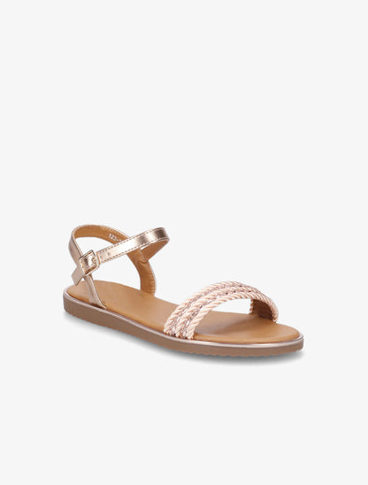 Nu-pieds à bride à strass - Rose gold - 2