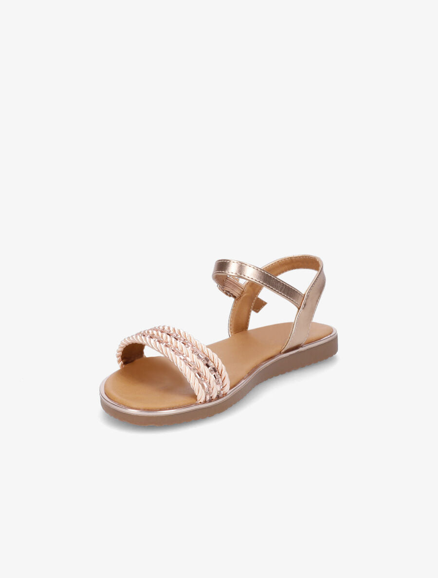 Nu-pieds à bride à strass - Rose gold - 3