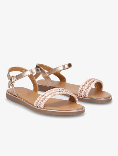 Nu-pieds à bride à strass - Rose gold - 4