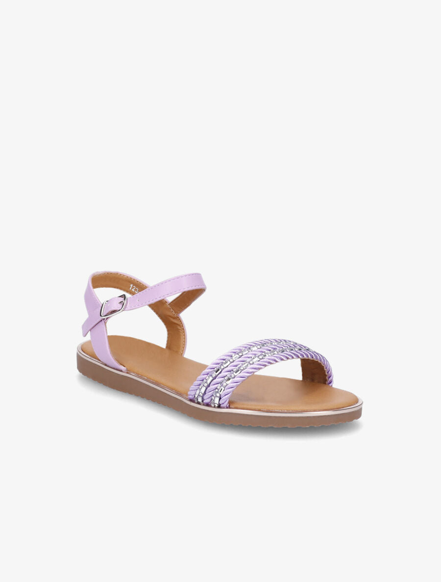 Nu-pieds à bride à strass - Lilas - 2