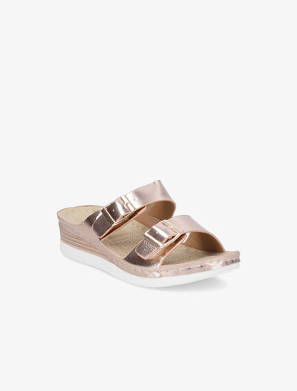 Mules à double boucles carrées - Rose gold - 2