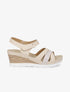 Sandales compensées effet bois - Beige - 1