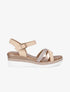 Sandales compensées bride à paillettes - Rose gold - 5