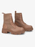 Bottines en simili à semelle crantée - Camel - 5